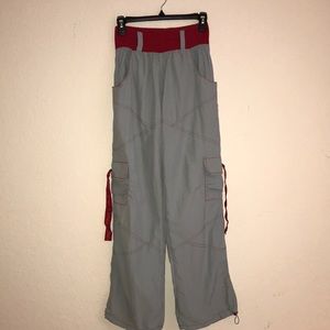 ZUMBA cargo pants with tassels! Gray and red ❤️